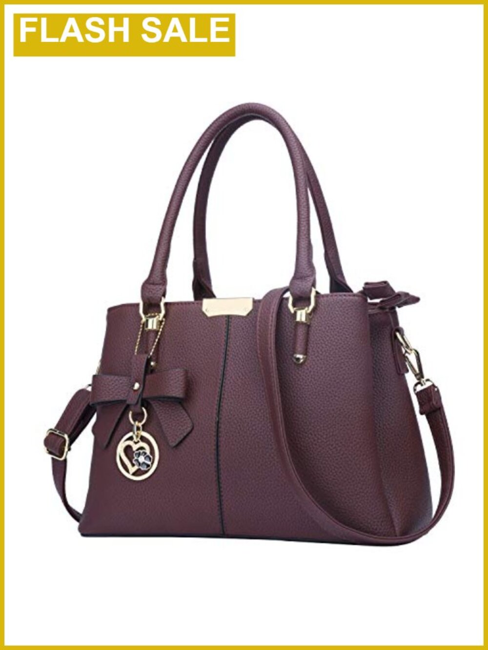 PU Leather Top Handle Satchel Bag, 3 Zippered Compartments Crossbody